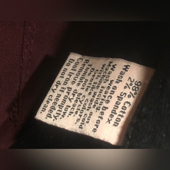 Womens Juicy Couture jeans Sz 8 Maroon Flaunt It Stretch Denim Y2K Preppy - Picture 8 of 8